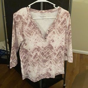 Sonoma tie dye pink 3/4 length tee